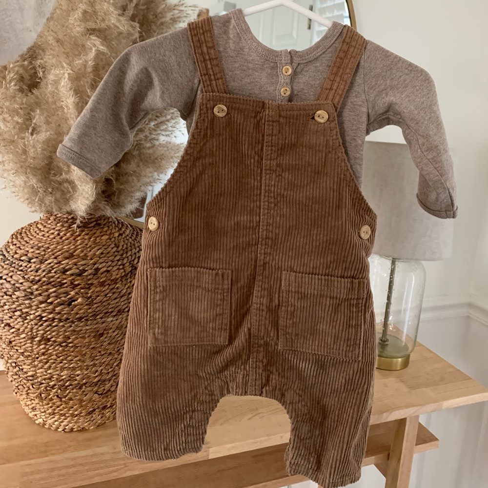 Corduroy overalls + Henley